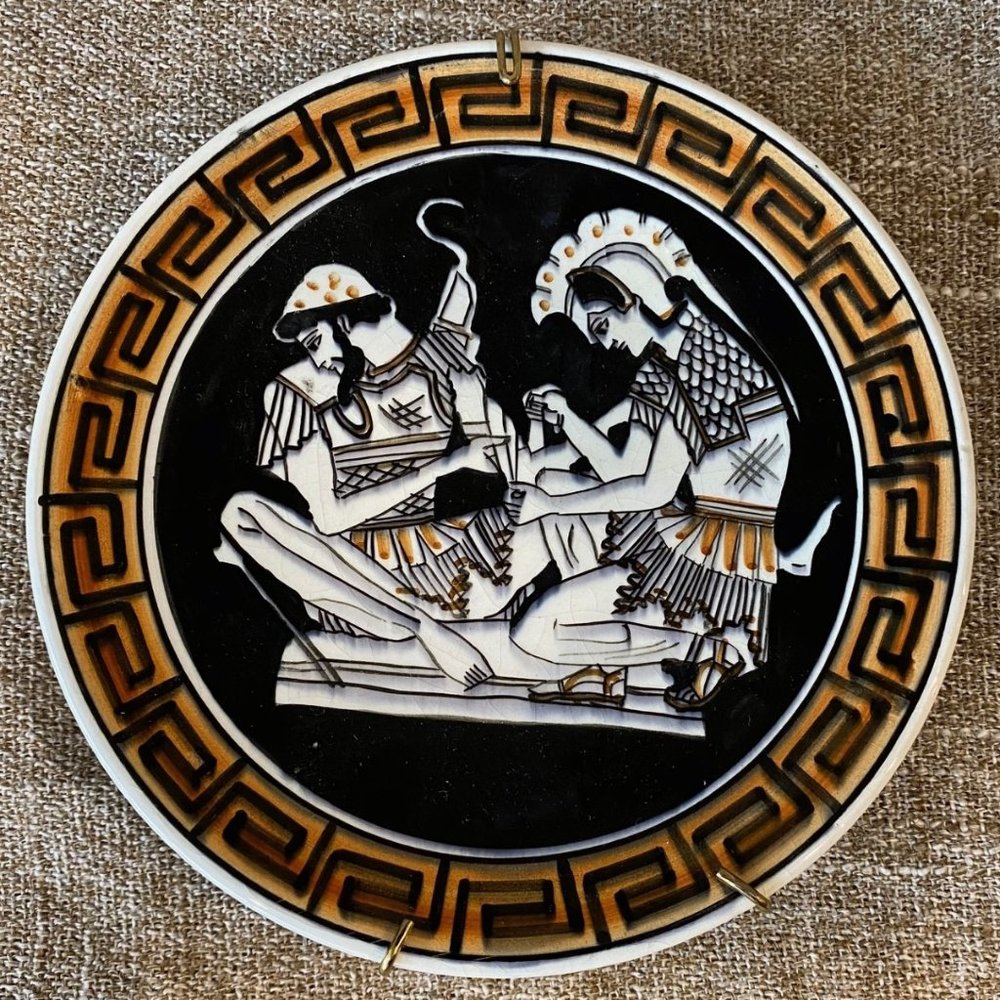 Vintage Pottery Plate Hand Made in Greece 7”